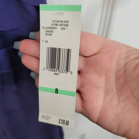 NWT Jones New York Cobalt Blue Tiered Sleeveless Midi Formal Dress Size 8 - Picture 3 of 6